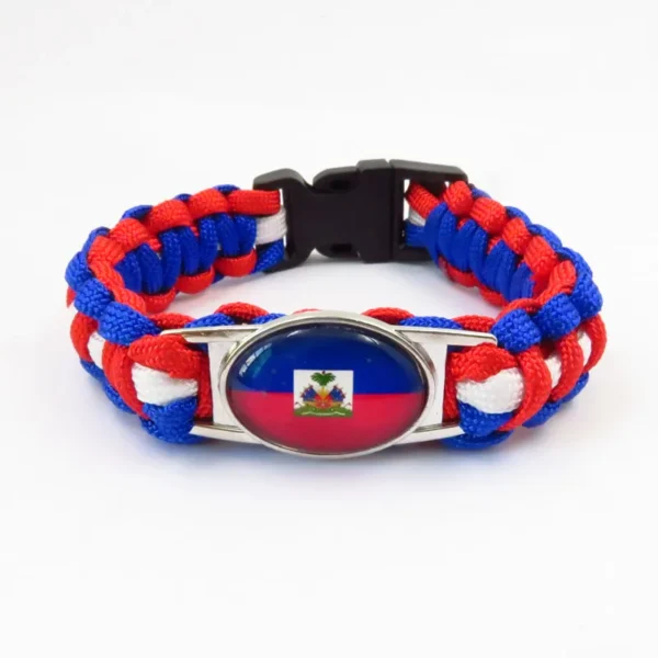 Love Haiti Bracelet Handmade Charm Haiti Flag Wrap Bracelets For Women And Men Jewelry Gift