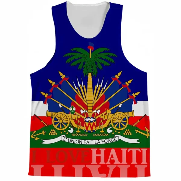 New Design 2025 Haiti Tank Top Men Kids Trendy 3D Printed Short Sleeves Tops Summer Streetwear T-shirt Cool Loose Tee Shirts