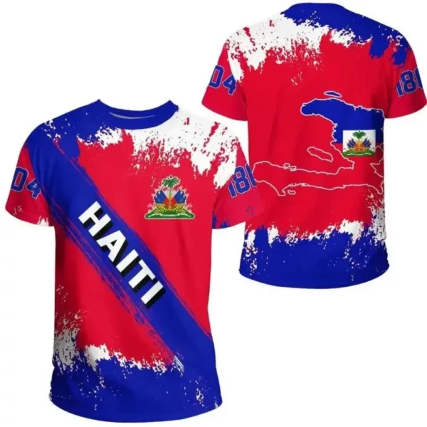 HAITI Island Flag 3D Print Sports Quick-dry Breathable Men Women T-shirt Football Jersey Team Training Short-sleeve Summer Top