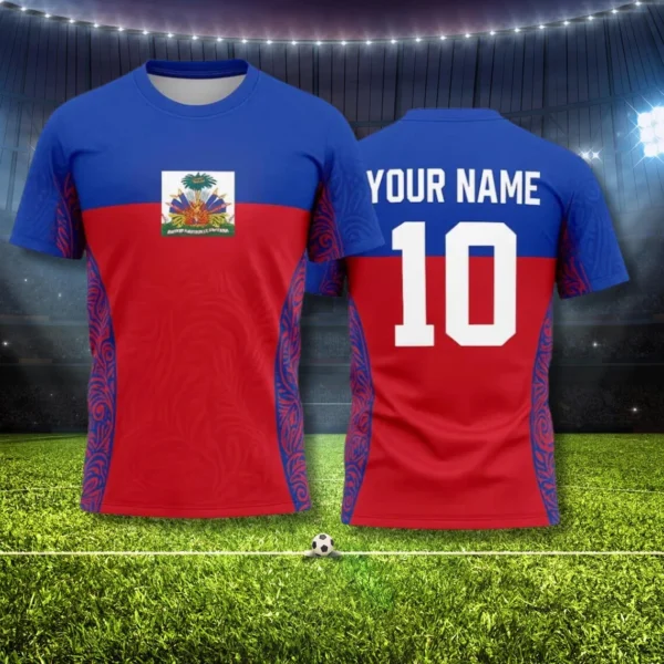 2026 New Haiti Football T-shirts Sports Casual Haitian Soccer Jersey Free Custom Diy Name Tees Gifts Wholesale Sports T Shirts
