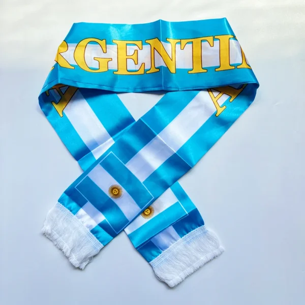 2026 Haiti NorwayCountries Flag Scarf14x135cm Double-sided Printed Satin Haiti Flag Scarf Tassels Suitable for Football, Sports